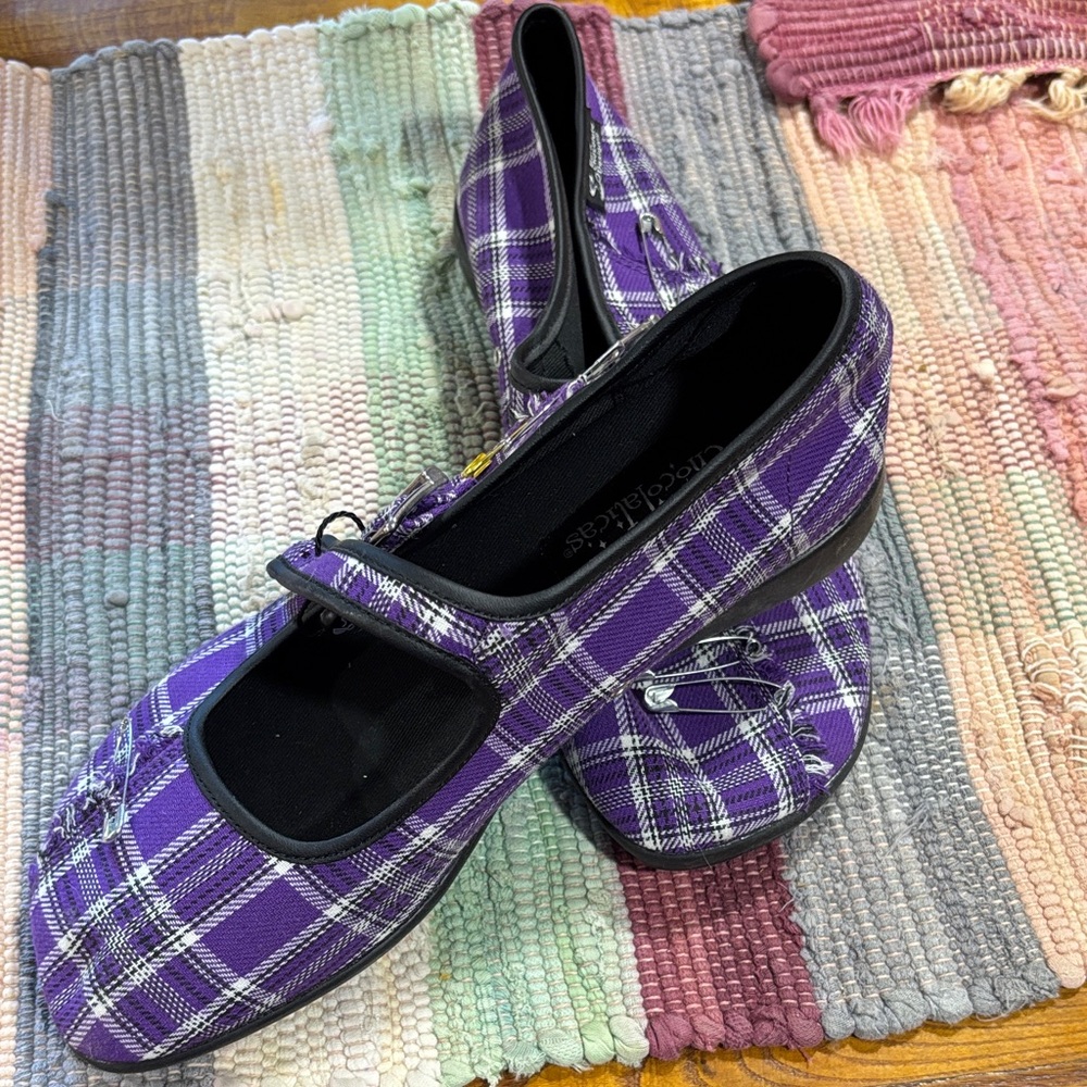 Chic Purple Plaid Women's Flats